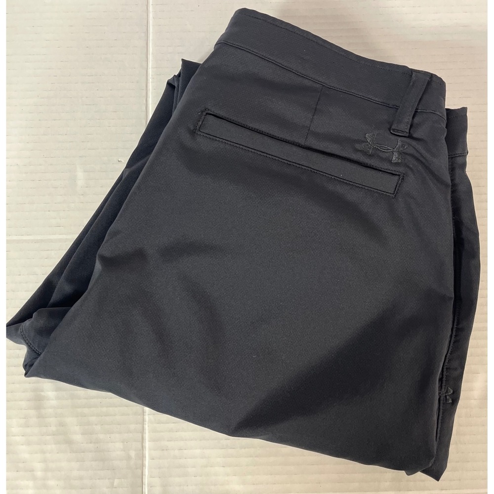 Under Armour Golf Pants Mens 36x32 Black Loose Fit Performance Trousers - Picture 6 of 6